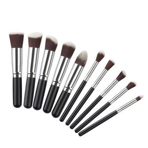 10pcs Rainbow Makeup Brushes Set Synthetic Wool Professional Foundation Brush Set Shade Eyelash Brushes Makeup Contour Kit